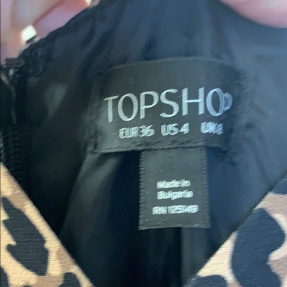 Topshop Leopard Midi Crossback dress - size 4 - Picture 2 of 2